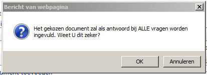 Afb. 20 Uitgeklapte vragenlijst 3.1.4 invullen vragenlijsten U kunt nu alle vragen beantwoorden, door op het drop down menu Selecteer documenten te klikken.