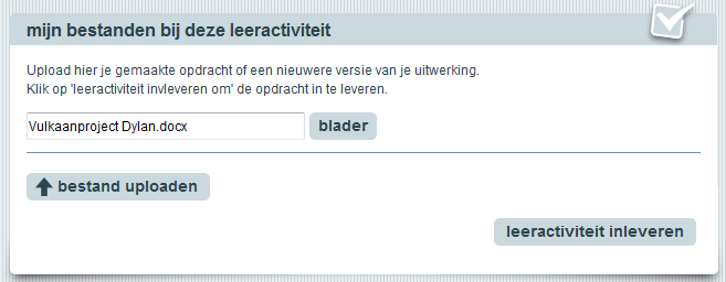 Klik in het blok mijn bestanden bij deze leeractiviteit op Ga in het venster naar de map met het bestand van de leeractiviteit en klik op [OK].