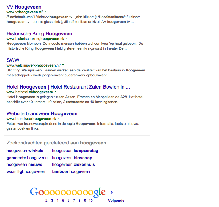 Google Zoeken met Hoogeveen