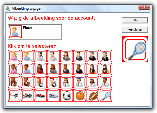 Vervolgens klikt u op OK en in het venster voor het wijzigen van de account op Sluiten om terug te keren naar het overzicht van gebruikersaccounts.