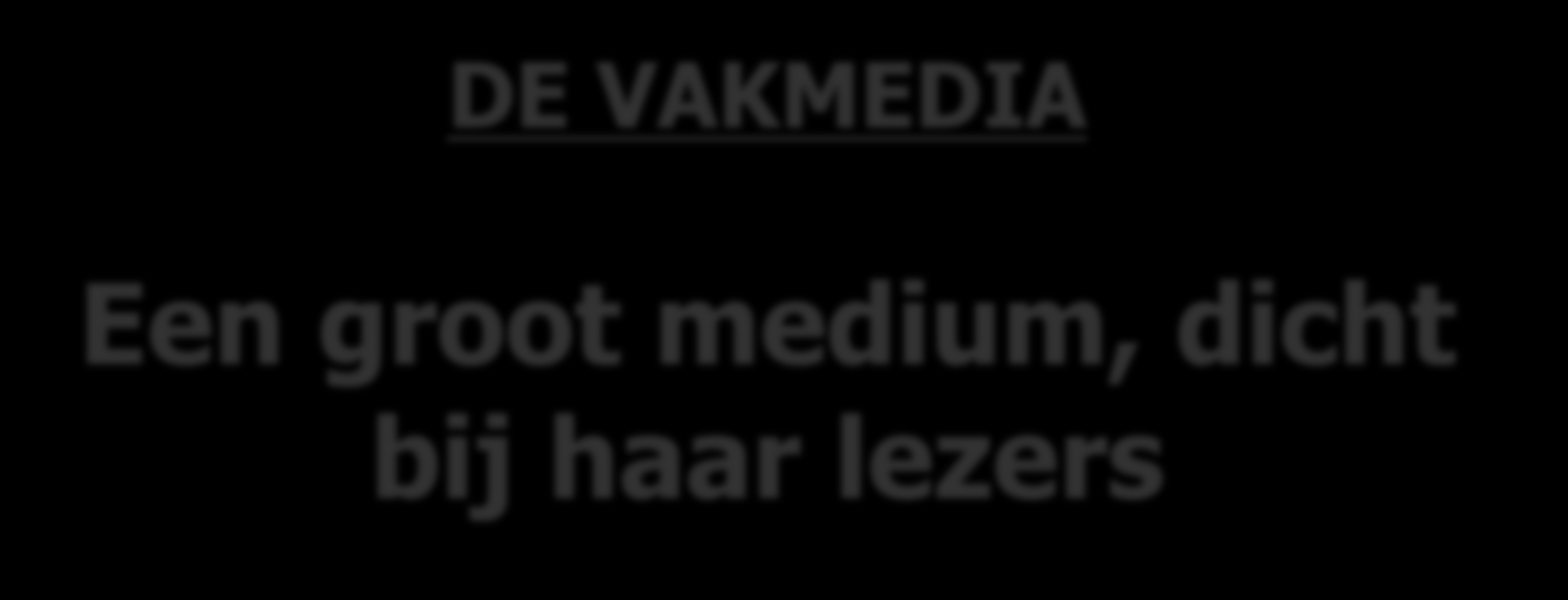 1 DE VAKMEDIA Een groot