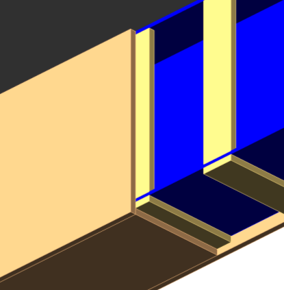 Detailtekening liggerbekleding 18 mm Permoxx stroken, 100 mm breed, h.