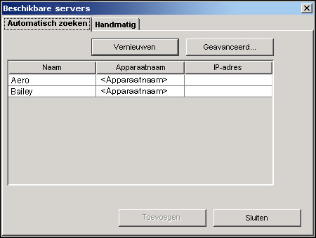 VDP RESOURCE MANAGER 97 De verbinding met de EX Print Server configureren De eerste keer dat u VDP Resource Manager start, moet u de verbinding met de EX Print Server configureren.