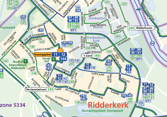 4.2.12 Lijn 245 wijziging eindhalte Lijn 245 begint en eindigt thans op de Hortensiastraat in Ridderkerk. Op deze halte stappen voor lijn 245 gemiddeld 1,7 reizigers in en uit.