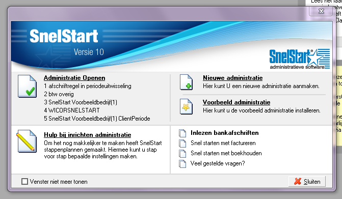 de Windows 7 Applications, SnelStart,