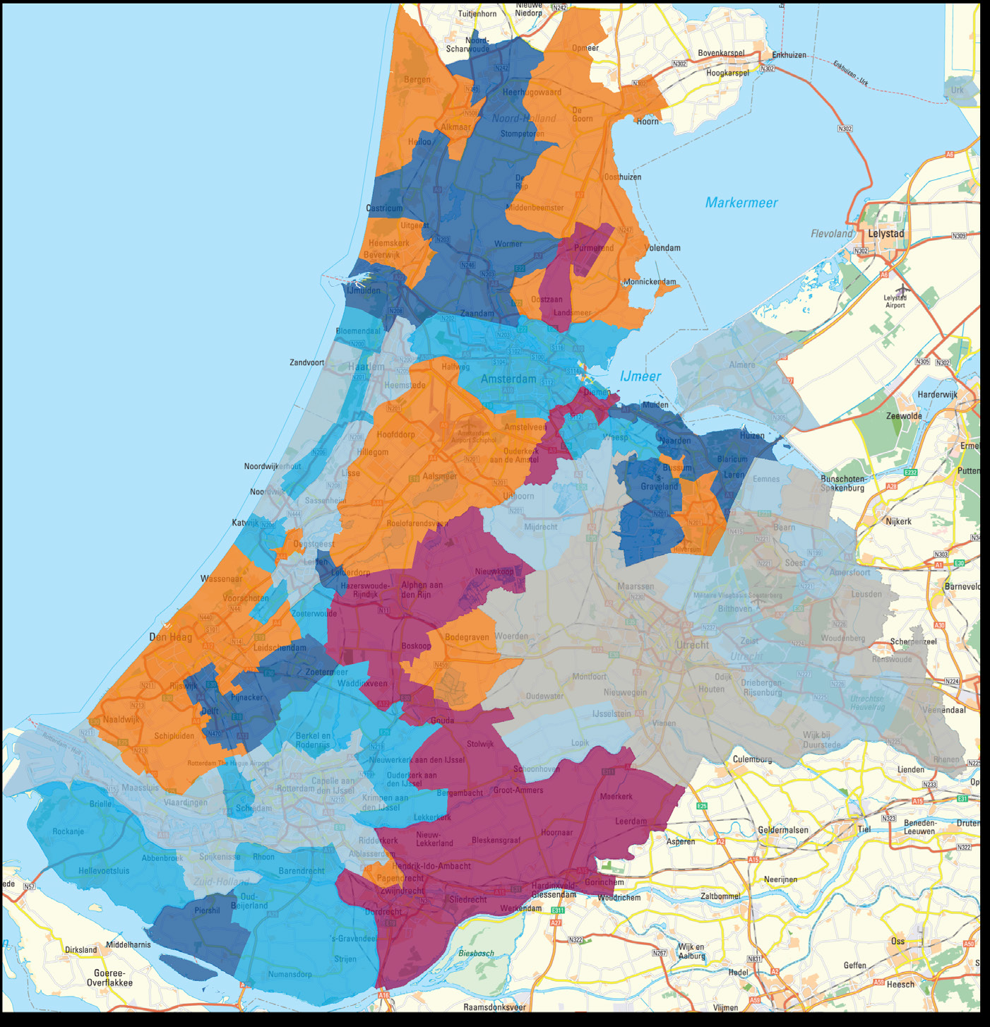 Regionaal zijn er grote verschillen (zie figuur 3). De gemiddelde woningwaarde is in meer dan de helft van de gemeenten (55,6%) tussen de 0,1% en de 10,9% gestegen.