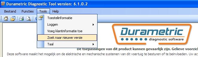 2.2 Update van Durametric 9 Alle updates worden eveneens vanop de server van Durametric Software, Inc. gedownload via het Internet.