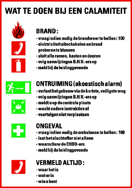 Calamiteitenmanagement Op basis van het risicoprofiel bepalen de hulpdiensten hun inzet en draaiboeken en wordt beoordeeld hoe de voorbereiding op het evenement moet verlopen.