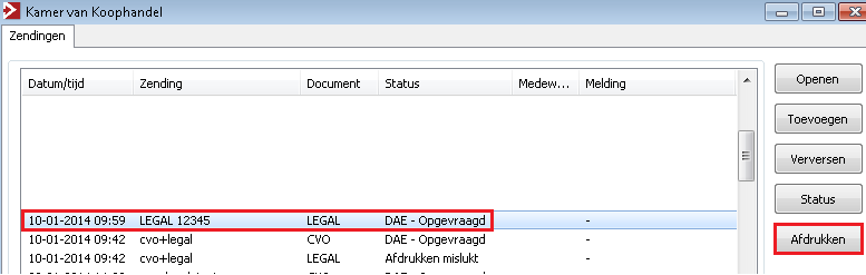 D A T U M 29.10.2014 P A G I N A 37 van 45 4.2. Legalisaties printen Het printproces van een legalisatie met Stratech-DKK is anders dan het printen van CvO en/of EUR document.