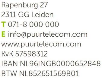 PUUR telecom HIP Servicenummers 0800 / 0900