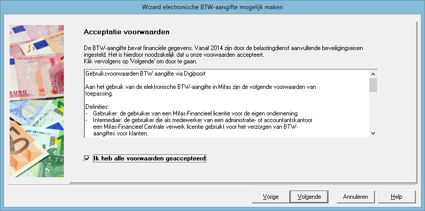 Stap 2: Versturen aangifte Klik op de knop Versturen om de aangifte te verzenden. De eerste keer start een Wizard (stappenplan) om u bekend te maken bij Semansys. Hieronder het eerste scherm.