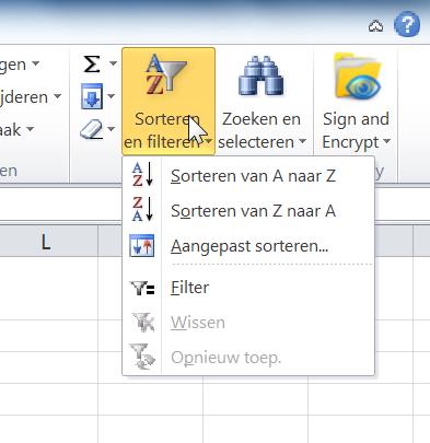 In Excel zijn daarvoor twee belangrijke tools beschikbaar, te weten het filteren en het gebruiken van de draaitabel.