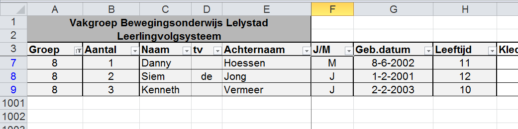 3. Behaalde niveaus invoeren. Als je tijdens een les de behaalde niveaus wilt gaan noteren, is het handig om alleen de betreffende klas zichtbaar te hebben.