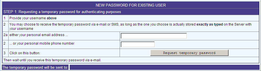 Klik op Request temporary password Figuur 4. Wachtwoord aanvragen Let op de eisen die aan een wachtwoord worden gesteld: minimaal 8 karakters, gebruik van minimaal één hoofdletter, één speciaal teken.