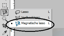 Magnetische lasso De Magnetische Lasso is bedoeld voor een snelle, door de computer gestuurde, selectie.