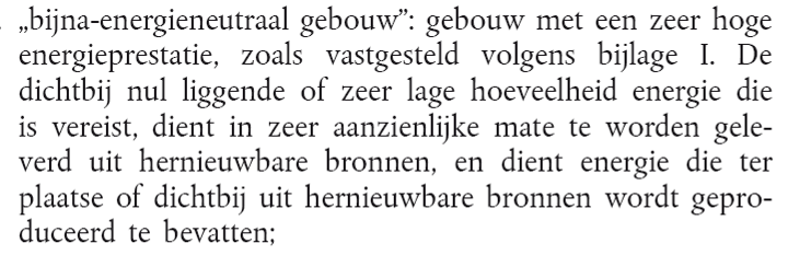 Bijna-energieneutrale gebouwen Definitie BEN-gebouw volgens EPBD-recast 1.