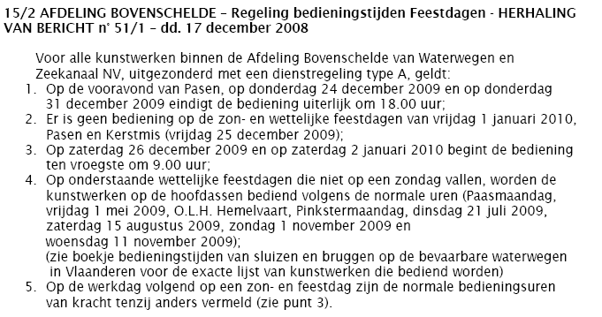 Algemeen bericht nr. 44/1 Alle waterwegen beheerd door afdeling Bovenschelde van W&Z nv.
