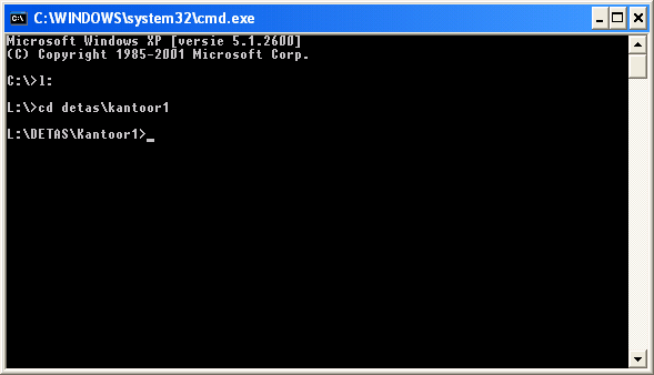 Uitpakken en verwerking van BTW21 moet in een DOS-box geschieden, Afhankelijk van uw Windows NT, Windows 98 of Windows XP moet een DOS-box gestart worden.