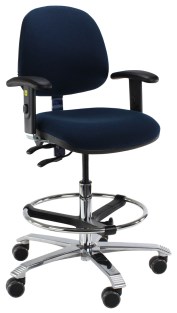 Ergo - Model Ergo 2301 De bureaustoel Ergo 2301 is ergonomisch verantwoord en voorzien van een in verstelbare voetenring, voor een goede ondersteuning van uw voeten.