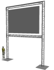 Projectie schermen + Projectie standen LOW COST SCHERM OP POOT Zichtmaat 1,73 x 1,73 m FASTFOLD FRONT PROJECTIE SCHERM