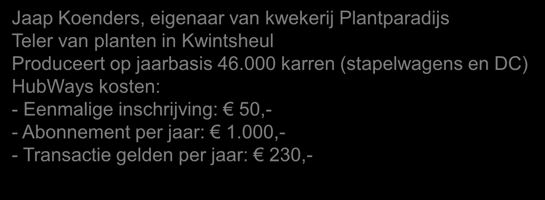 5.1 Wat zijn de effecten/kansen? Voor kwekers Bram van Gosliga, mede firmant van Fa.