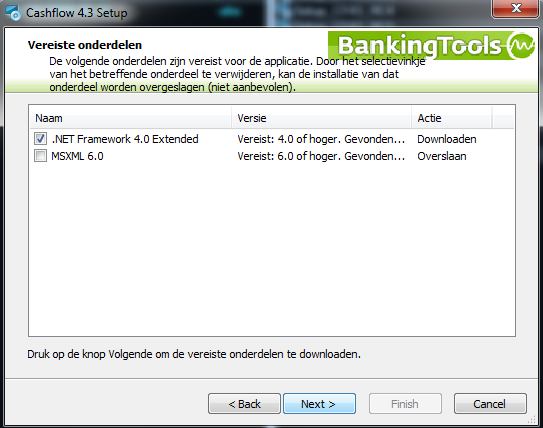 3. Installatie & overzetten van administraties In dit hoofdstuk helpt bankingtools u met het overzetten van Cashflow 3 naar Cashflow 4.