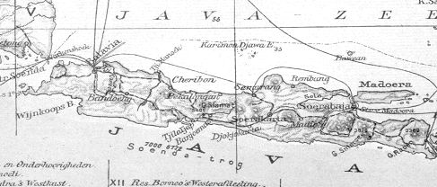 Afbeelding 2. Bron website Nederlandse Vereeniging Postzegelverzamelaars Nijmegen. www.nvpnijmegen.nl. De belangrijkste stad op het eiland was de hoofdstad Batavia, het huidige Jakarta.