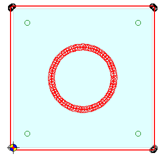 JFZINTERTOOLS INFO CNC BESTURING 6 Radius correctie Ga nu naar radius correctie En verander de volgende instellingen: Doorsnede Frees van 5 mm Uitlijnen in dit geval zwart buiten, rood en groen