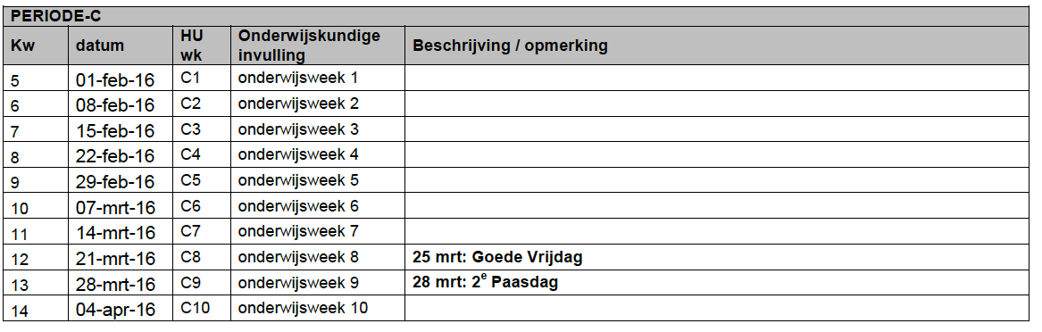 Studiegids Bacheloropleiding Logopedie 2015-2016 6 Roosters 6.1 HU-onderwijsjaarrooster Het HU onderwijsjaarrooster wordt op www.mijnrooster.hu.nl gepubliceerd.