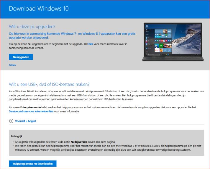 Duizelt het je nu een beetje, maak je geen zorg, tijdens de ugrade-procedure zoekt Microsoft voor je uit wat je bestaand besturingssysteem is en zoekt de daarbij behorende Windows 10 opvolger zelf