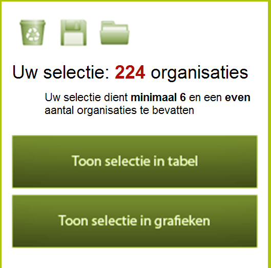 Opslaan gemaakte selectie De door u gemaakte selectie kan worden opgeslagen en in een later stadium weer worden opgeroepen.