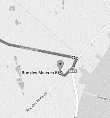 Adres: Rue des Misères 19, Graide-Station (Namen) 1. Vertrek in westelijke richting op de Pertendonckstraat/N116 naar Broddestraat 2. Ga verder op de N116 (350 m) 3.