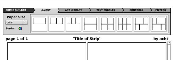 Kies nu eerst de achtergrond bij Art Library en Scene Sleep je achtergrond op je strip 9. Kies nu voor Characters Zo sleep je je poppetjes in je strip 10.