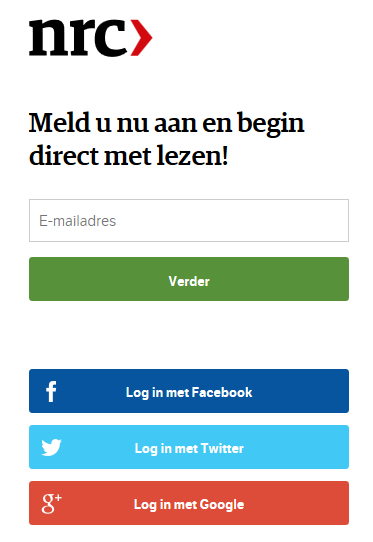 1. Account aanmaken Om de krant digitaal te kunnen lezen heeft u een NRC account nodig. U kunt een account aanmaken op www.nrc.nl/welkom.