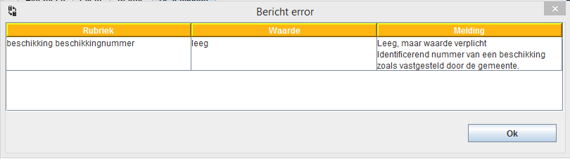 5.4 WMO303 / JW303 afronden Wanneer u het declaratiebericht heeft aangemaakt via Maak aan verschijnt het volgende scherm: Na het opslaan van het bericht kunt u voor Terug naar bericht kiezen om terug