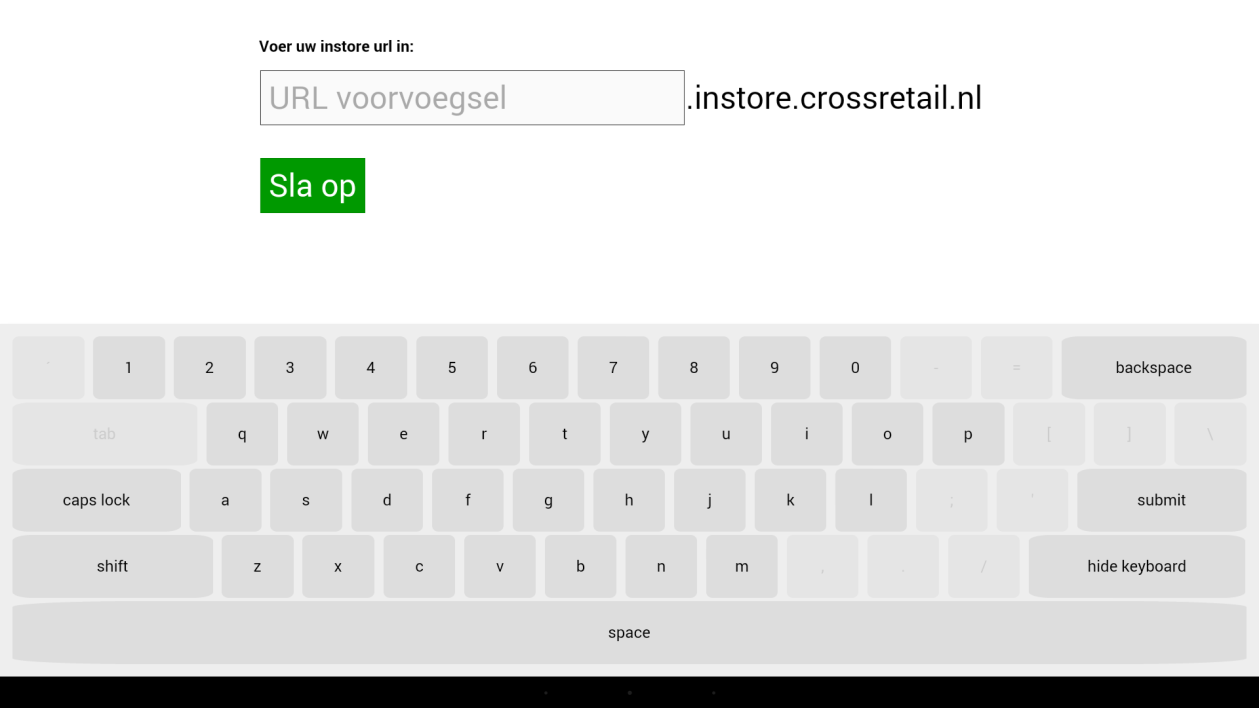 4.1- Open de app door op het crossretail icoontje te drukken. 4.2- U krijgt een wit scherm te zien.