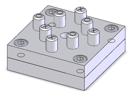 Boter, kaas en eieren-spel In deze oefening maken we een boter, kaas en eierenspelletje. Dat bestaat uit twee platen die op elkaar gemonteerd worden met vier inbusboutjes.