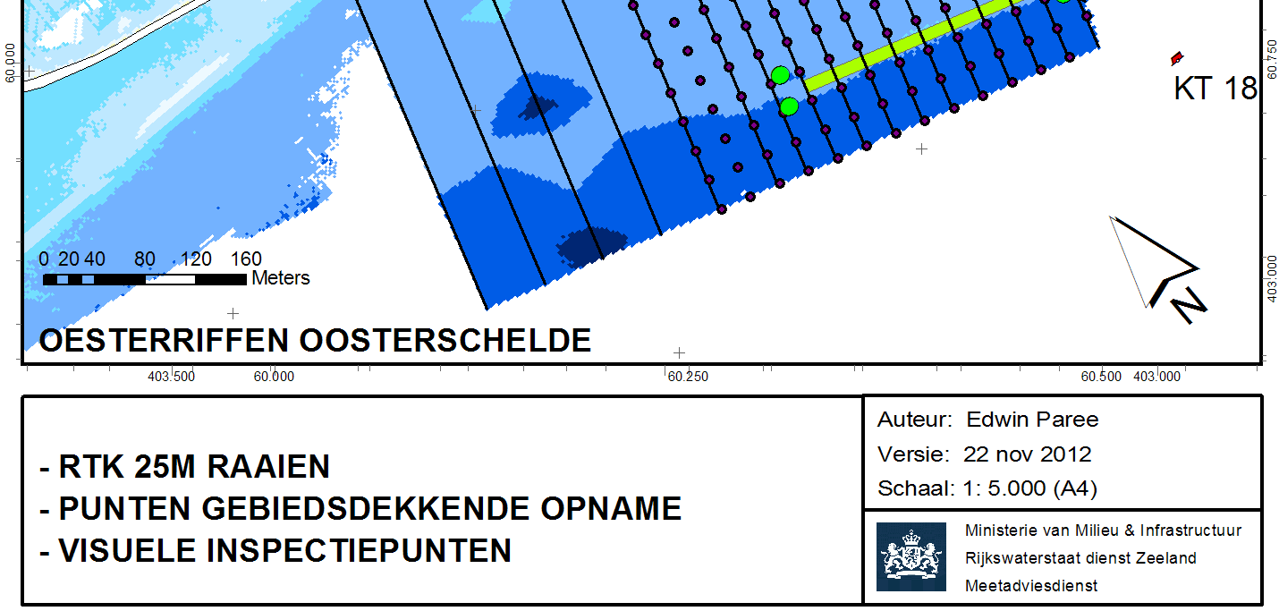 Morfologische ontwikkeling De RTK metingen bij de Val en Viane staan tot en met 2012 voor vijf keer per jaar gepland.