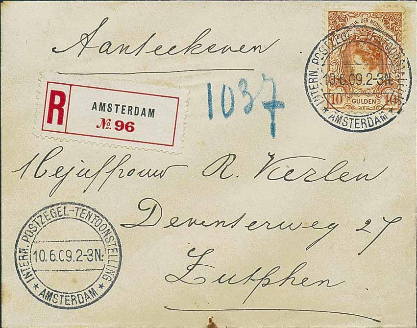 AMSTERDAM Provincie Noord-Holland AMSTERDAM Internationale Postzegel Tentoonstelling 1909 De Internationale Postzegeltentoonstelling ter gelegenheid van het 25-jarige bestaan van de Nederlandsche