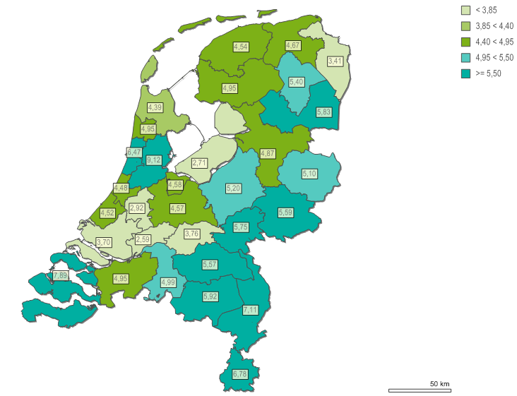 De bedrijfstak: de cijfers en het verhaal In bepaalde regio s van Nederland wordt een groter deel van het beschikbare aantal mensen uit de eigen regio geworven voor de horeca dan in andere regio s.