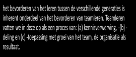 intergenerationeel leren tussen verschillende generaties werknemers met specifieke aandacht voor mogelijke toepassingen van technologische systemen.