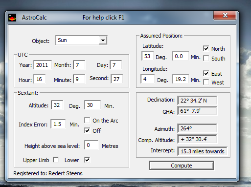 van sextant naar positie - App op ipad of Android device (HTC) - 10