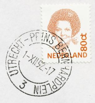 Prins Bernhardplein -PRINS BERNHARDPLEIN 1 OBBK 0419 Vervaardigd door Numerofa in mei 1961. Het stempel werd verzonden op 12 juni 1961.