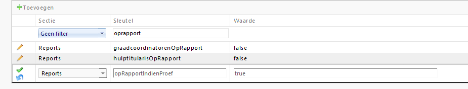 4.3 Attitudevakken Soms wordt er gekozen om voor een cursus geen punten maar enkel attitudes en eventueel opmerkingen te laten verschijnen op het rapport. We hebben hiervoor 3 oplossingen.