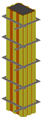 Optie Attribuutbestand oplegplaat Selecteer een attribuutbestand voor de component. Kolombekisting Met Kolombekisting maakt u een houten bekisting rondom de kolom.