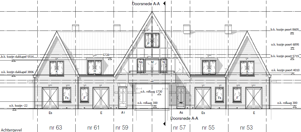 3d-impressie Dr. Schaepmanlaan 53 t/m 63 Voorgevel Dr.