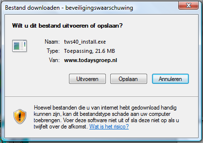 1. Installatie Windows Om het platform te installeren op uw PC dien u deze te downloaden van onze website, www.todaysgroep.nl/zelfbeleggen.
