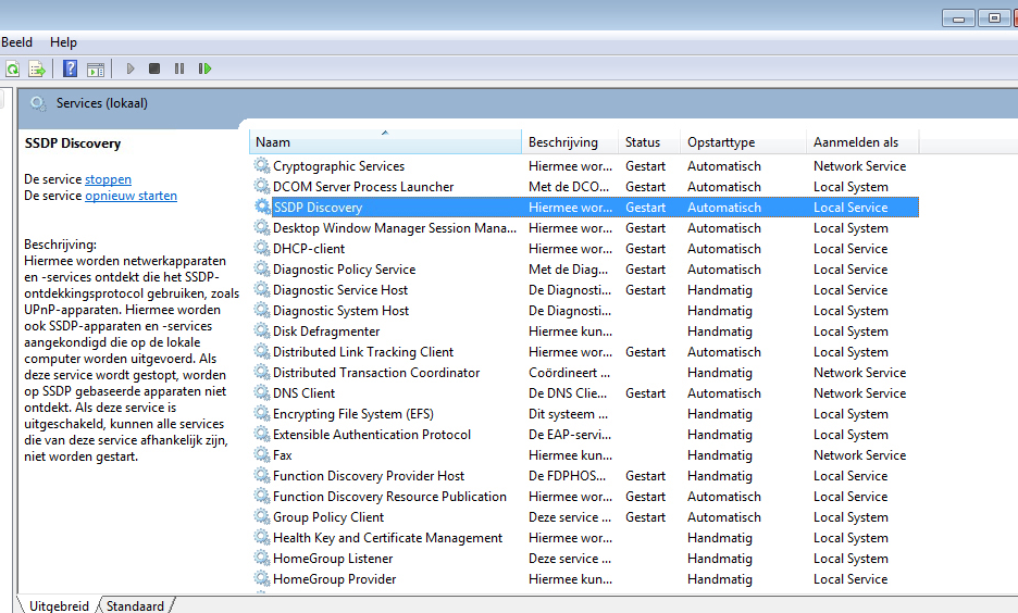 12. De service SSDP Discovery aanklikken 9 13.