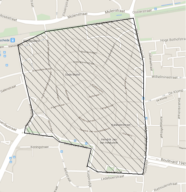 Bijlage 1 Het gebied van het stadshart van Enschede (binnenstad).
