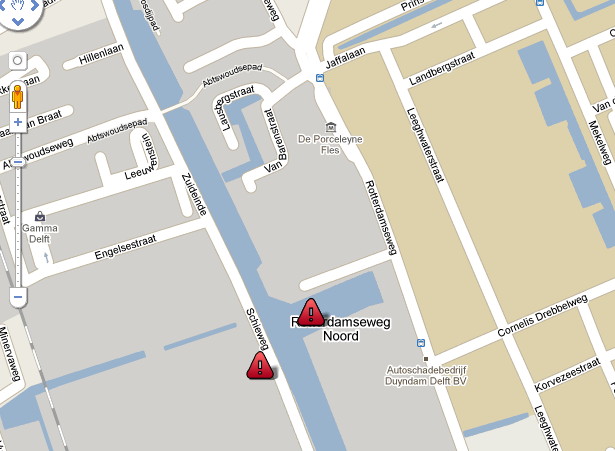 Knelpunt 5: Delft Vaarwater: De Kolk GPS Locatie: N 52.00.184, E 004.21.383 Knelpunt: Ontbreken vuilwatervoorziening Delft.